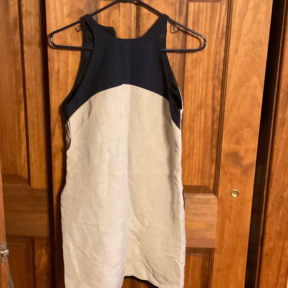 Zara Black and Beige Colorblock Mini Dress